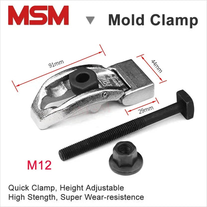 2pcs MSM Quick Clamp M12 T-bolt Tool Fixture Plate Fixed for Injection Moulding Milling Drilling Engraving Machine Press Plate