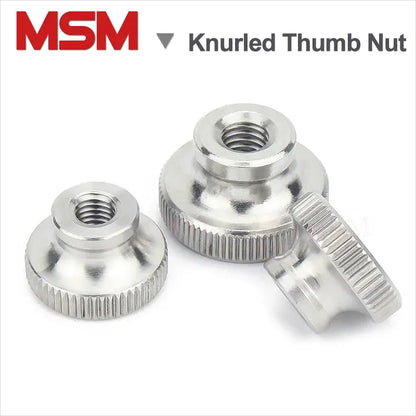 2/5/10 PCS M3 M4 M5 M6 M8 M10 M12 High Head Knurled Thumb Nut Stainless Steel Knurled Nut With Collar Blind/Through Hole