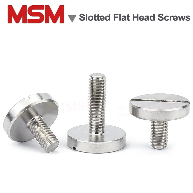 2 Pcs Stainless Steel Slotted large Cheese Head Screws Extra Large Flat Head Slotted Truss Bolt M2 M2.5 M3 M4 M5 M6 M8 M10