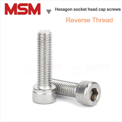 20/10/2 Pcs Stainless Steel DIN912 Hex Socket Cap Allen Anti-thread Screw Reverse Thread Bolt Left CCW Screw M4/5/6/8/10/12