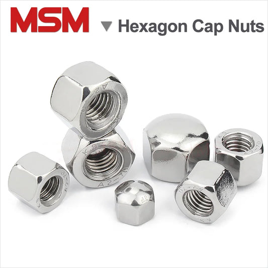 20/10/2 Pcs Stainless Steel Hex Hexagon Cap Nuts Low Type Thin Cap Acorn Nut Cover Blind Nut M3 M4 M5 M6 M8 M10 M12 M14 M16 M20