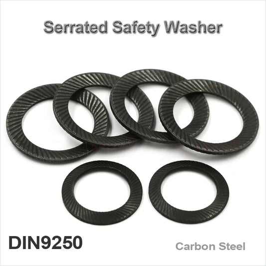 20/100/300PCS DIN9250 Locking Washer With Surface Knurled Serrated Safety Washers Disc Gasket For Auto Truck Machine M2 M3 M4 M6