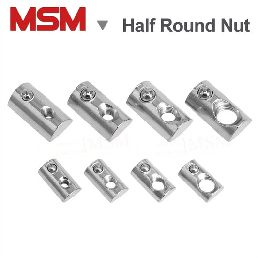20/50/100PCS Nickel Plated Half Round Elasticity Ball Spring Nuts For Aluminium Extrusion Profile 2020 3030 4040 4545 M3/4/5/6/8