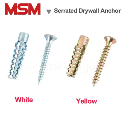 20-50 Set M5 M6 Metal Serrated Drywall Anchor Serrated Thorny Expansion Tube Pipe Plus Self Tapping Screw Expansion Anchors Bolt