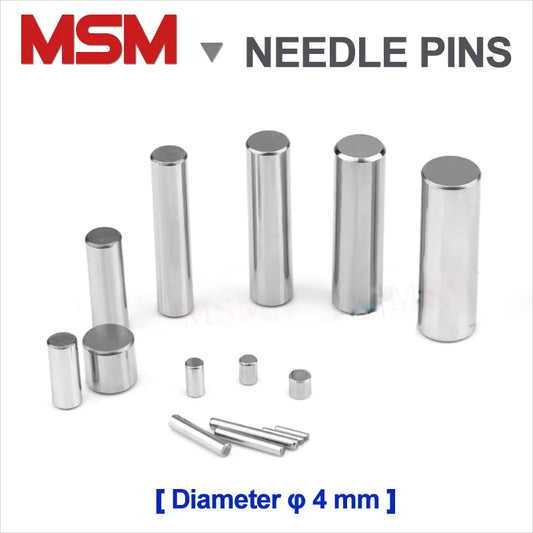 200/150/100/50 PCS GCr15 Bearing Steel Diameter 4mm Cylindrical Pin Locating Dowel Needle Bearing Pin Rollers Length [4-60mm]