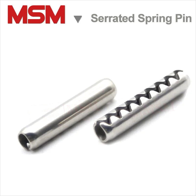 20pcs Serrated Spring Pins M1.5 M2 M2.5 M3 Stainless Steel Elastic Positioning Pin Slotted with Zigzag Teeth Tension Roll Pin