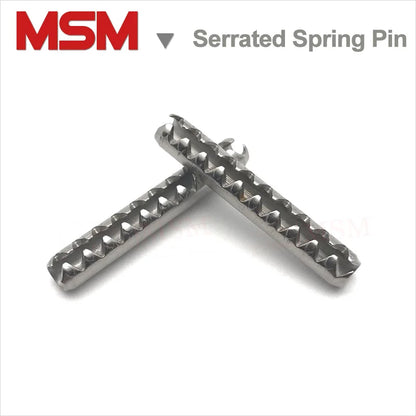 20pcs Serrated Spring Pins M1.5 M2 M2.5 M3 Stainless Steel Elastic Positioning Pin Slotted with Zigzag Teeth Tension Roll Pin