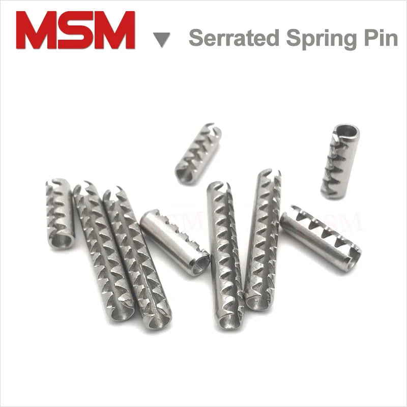 20pcs Serrated Spring Pins M1.5 M2 M2.5 M3 Stainless Steel Elastic Positioning Pin Slotted with Zigzag Teeth Tension Roll Pin