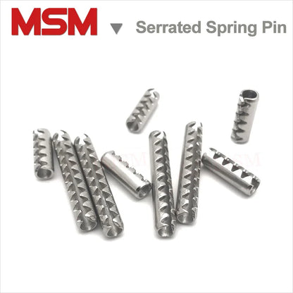 20pcs Serrated Spring Pins M1.5 M2 M2.5 M3 Stainless Steel Elastic Positioning Pin Slotted with Zigzag Teeth Tension Roll Pin