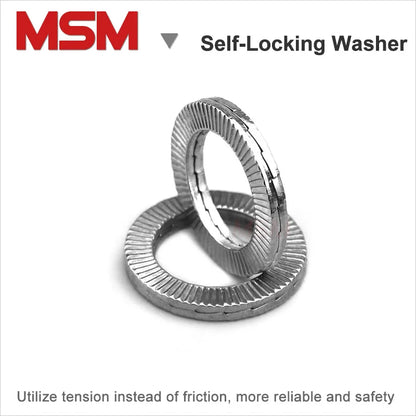 20pcs Stainless Steel Self-locking Washer NL4/5/6/8/10/12/14/16/18/20/22/24/27/30/33/36 DIN25201 Twofold Anti-slide Shock-proof