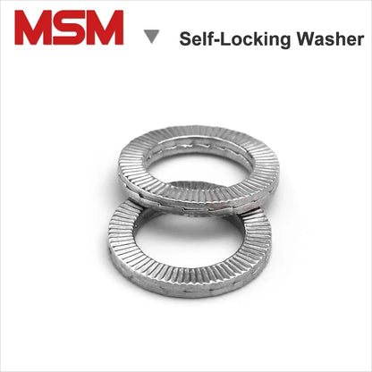 20pcs Stainless Steel Self-locking Washer NL4/5/6/8/10/12/14/16/18/20/22/24/27/30/33/36 DIN25201 Twofold Anti-slide Shock-proof