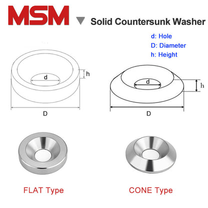 Stainless Steel  Countersunk Solid Cup Finishing Washer