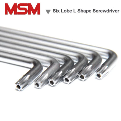 2PCS Six Lobe Torx Head L Shape Screwdriver With Hole For Anti-theft Security Screw Tamper Proof Bolt Use Driver Wrench T10~T50
