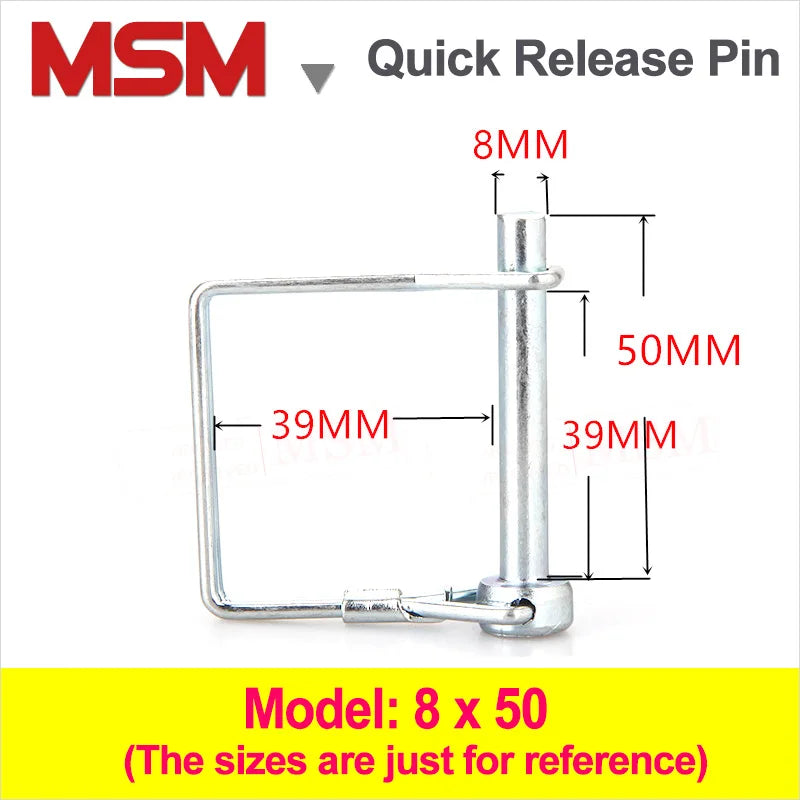 2PCS Steel Square Quick Lock Release Pins M5 M6 M8 M10 M12 Trailer Tru ...