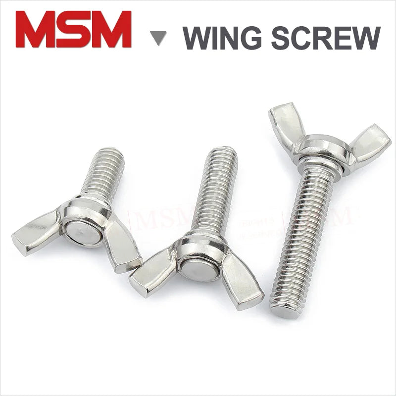2Pcs Stainless Steel M10 M12 Hand Tighten Wing Bolt/Screws Butterfly Bolt Wing Screws  Length [16~120mm]