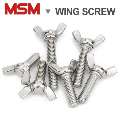 2Pcs Stainless Steel M10 M12 Hand Tighten Wing Bolt/Screws Butterfly Bolt Wing Screws  Length [16~120mm]