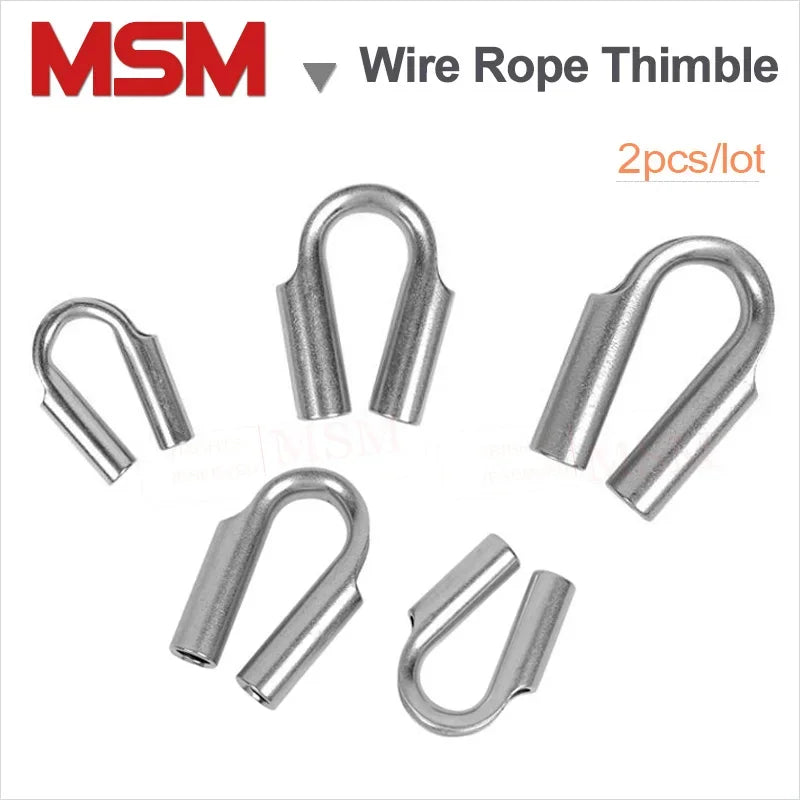 2Pcs Stainless Steel Tube-type Wire Rope Thimble M6/8/10/12/16/18/20/22 Tubular Heavy Duty Rigging Cable Thimble Winch Robe