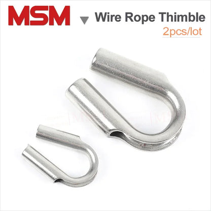 2Pcs Stainless Steel Tube-type Wire Rope Thimble M6/8/10/12/16/18/20/22 Tubular Heavy Duty Rigging Cable Thimble Winch Robe