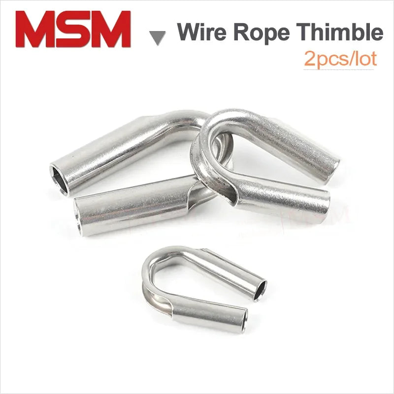 2Pcs Stainless Steel Tube-type Wire Rope Thimble M6/8/10/12/16/18/20/22 Tubular Heavy Duty Rigging Cable Thimble Winch Robe