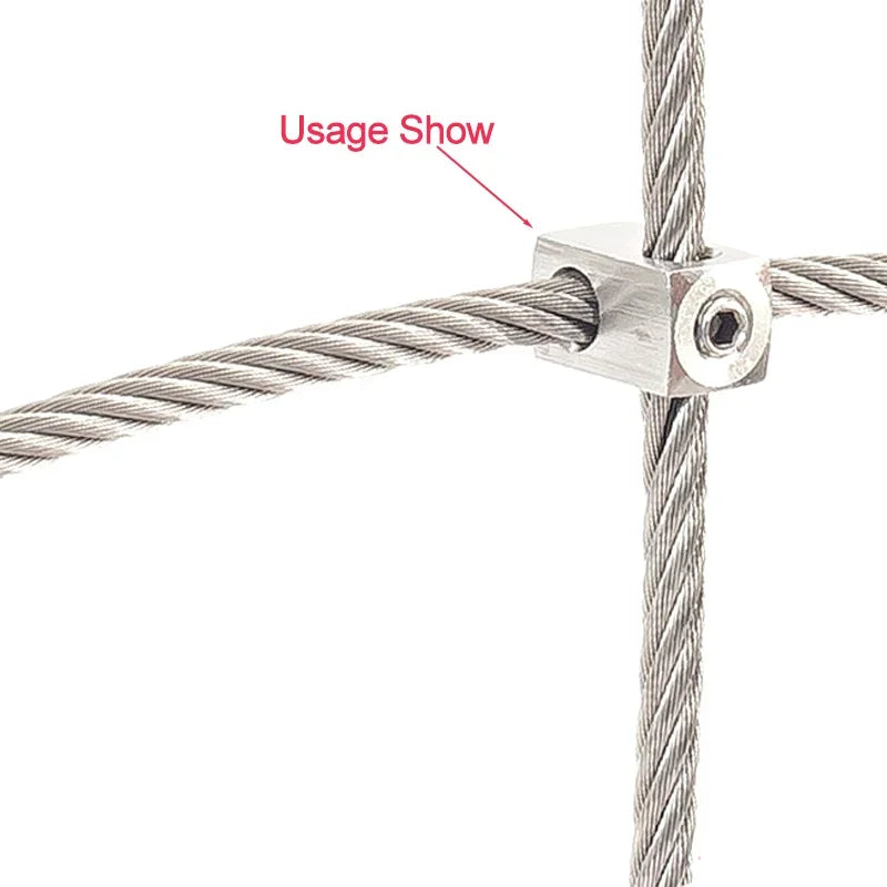 2pc Stainless Steel Wire Rope Collet for Cross Fixing Wire Rope Locking Buckle Cross Clip M4/5/6/8/10 Rope Fitting Cross Locks