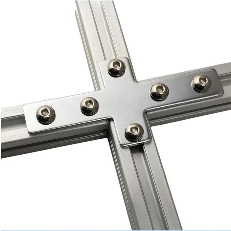 2pcs L Shape Hole Joining Strip Plate T Shape Flat Aluminium Profile Reinforced Angle Connector 2020 3030 4040 5050 4080 8080
