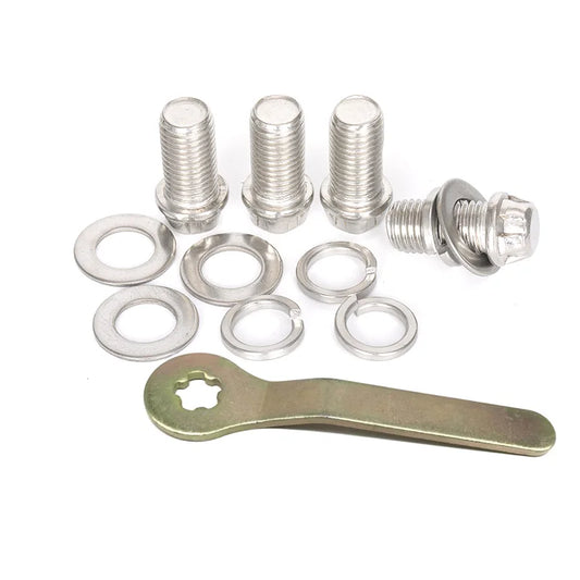 2pcs Stainless Steel  External Pentagonal Torx Head Screw with Washer M16 Anti-theft Security Bolt and Wrench Tamper Proof Screw