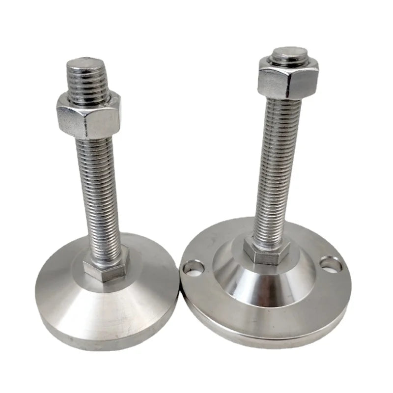 4pcs Heavy Duty Foot Cup 304 Stainless Steel Adjustable Leg Balance Support Swivel Base Screw Foot Pad for Machines Funitures