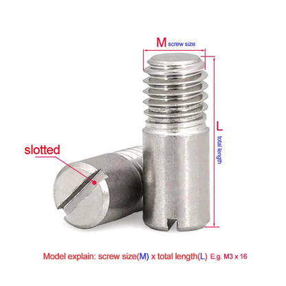 4pcs M6 M8 M10 Slotted Headless Screws with Shank 304 Stainless Steel External Thread Parallel Pins Positioning Dowel Pin GB878