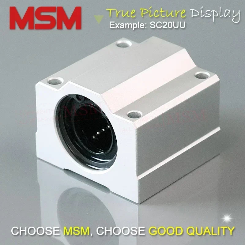 4pcs MSM Linear Bearing Blocks SC8UU SC10UU SC12UU SC16UU SC20UU Aluminium Housing Sliding Units CNC Parts (mm)