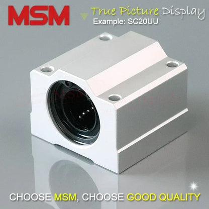 4pcs MSM Linear Bearing Blocks SC8UU SC10UU SC12UU SC16UU SC20UU Aluminium Housing Sliding Units CNC Parts (mm)