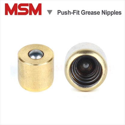 5~20PCS Brass Push-Fit Type Grease Nipples Copper Push Button Press Fit Ball Oiler Diameter 6 8 10 12 16 Height 6~20