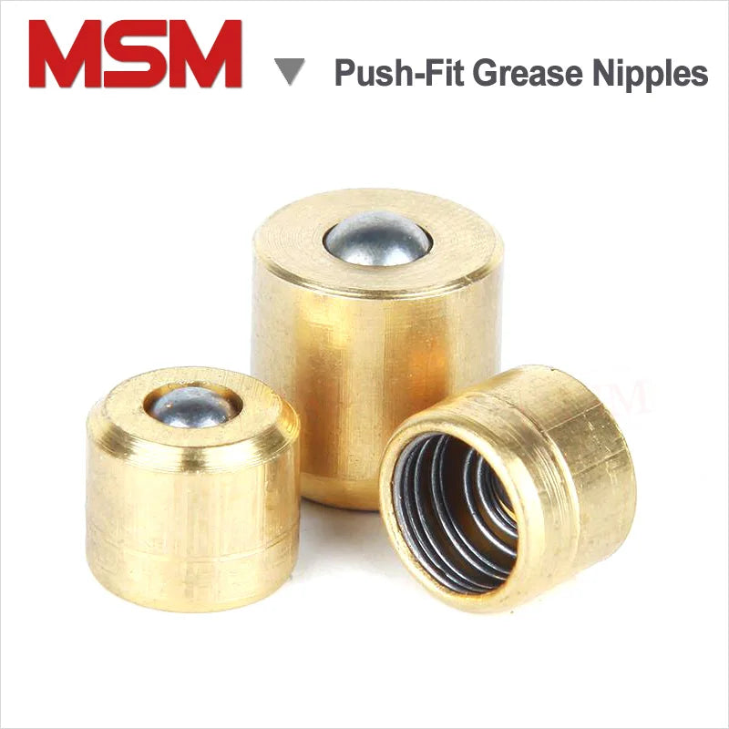 5~20PCS Brass Push-Fit Type Grease Nipples Copper Push Button Press Fit Ball Oiler Diameter 6 8 10 12 16 Height 6~20