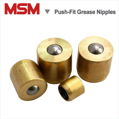 5~20PCS Brass Push-Fit Type Grease Nipples Copper Push Button Press Fit Ball Oiler Diameter 6 8 10 12 16 Height 6~20