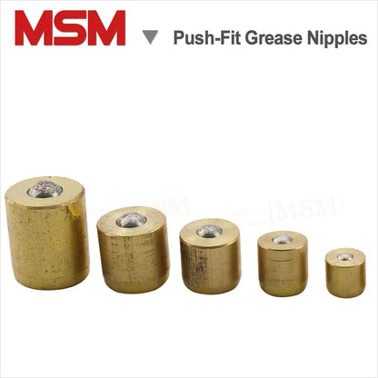 5~20PCS Brass Push-Fit Type Grease Nipples Copper Push Button Press Fit Ball Oiler Diameter 6 8 10 12 16 Height 6~20