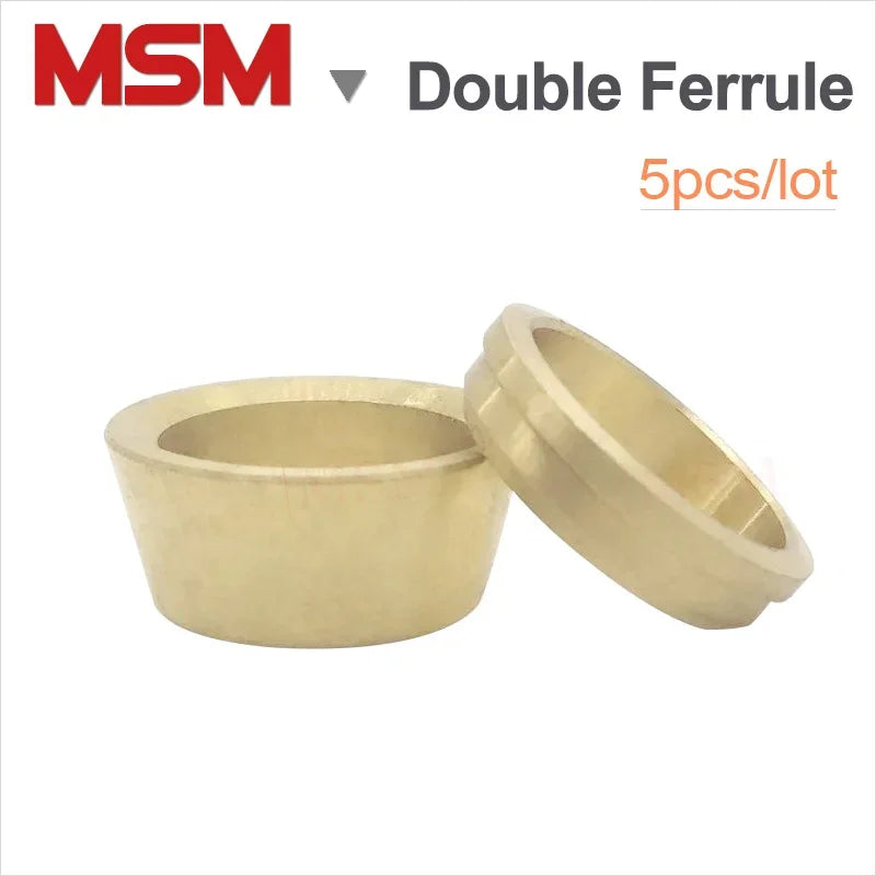 Metal Compression Ferrule 5 PCS Copper Double Ferrule For Compression Union Connector 3/4/6/8/10 ...