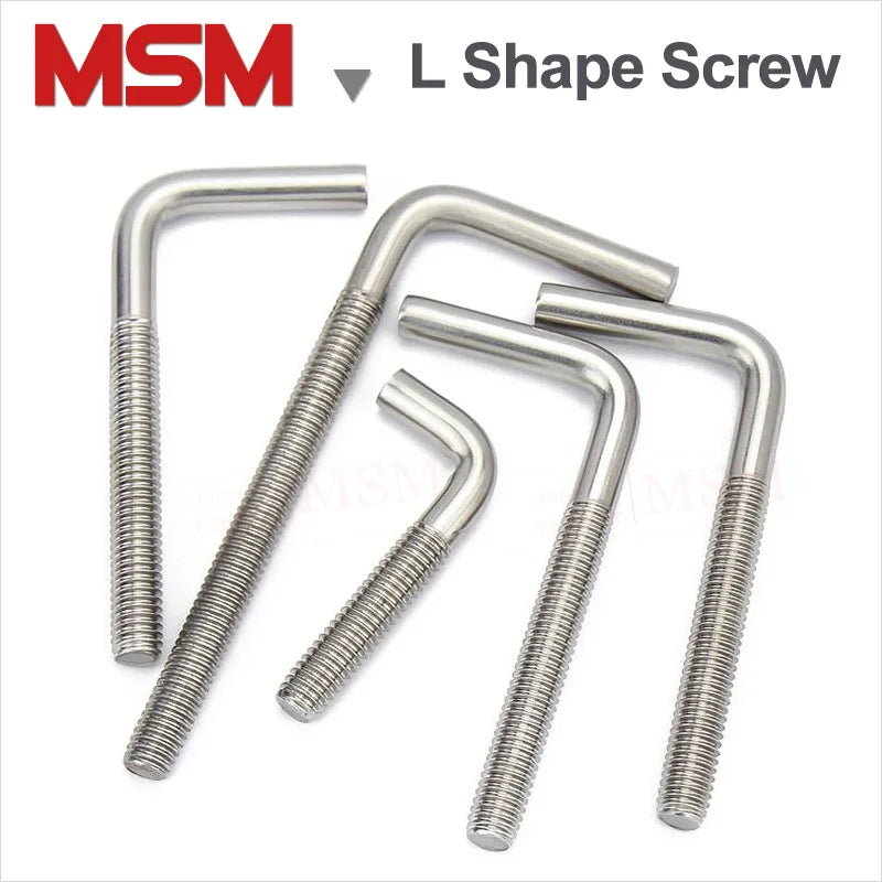 5 Pcs Stainless Steel L Shape Screw 7 Type Right Angle Bolt M4 M5 M6 M ...