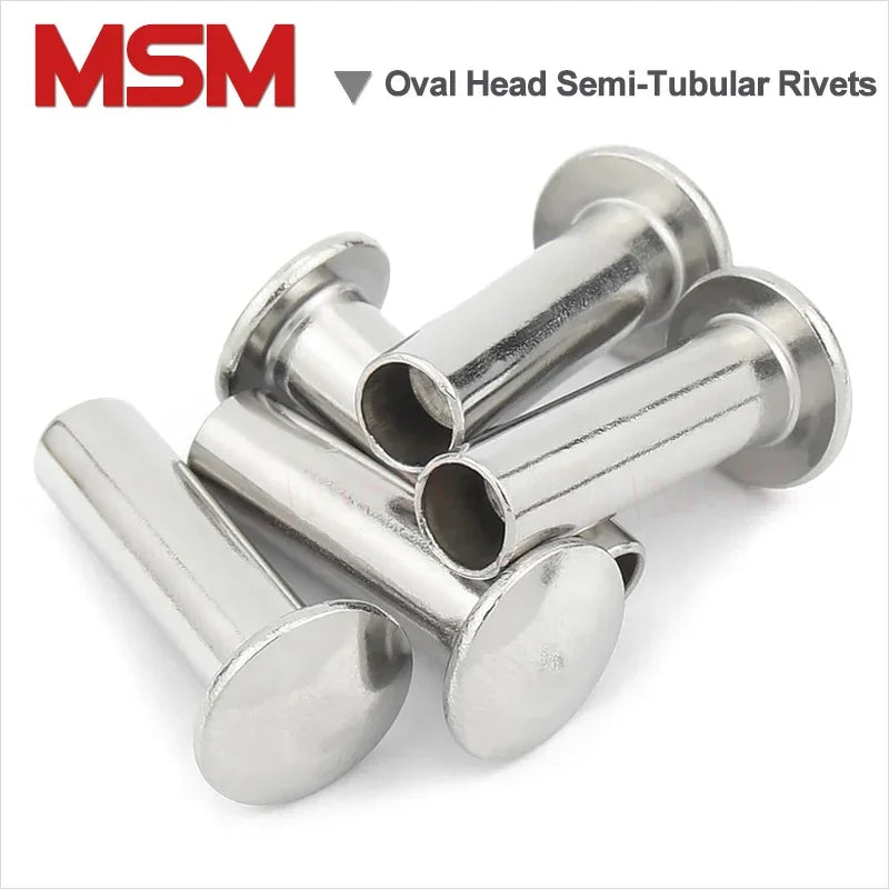 Top Quality OHTR180532 Semi-Tubular Rivets – Steel Zinc, Oval Head, 1/8x5/32, 100 Pack