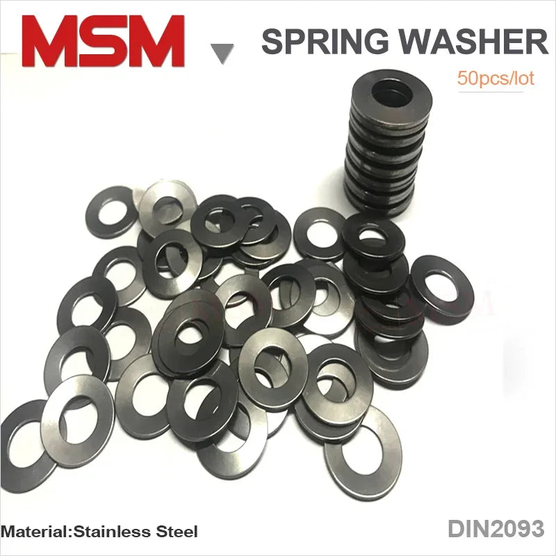 50pcs Stainless Steel Compression Spring Washer Disc Spring Outer Diam ...