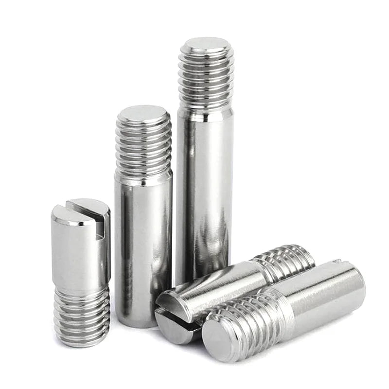 5pcs M2 M2.5 M3 M4 M5 M6 Male External Thread Parallel Dowel Pins 304 Stainless Steel Slotted Headless Screws with Shank GB878