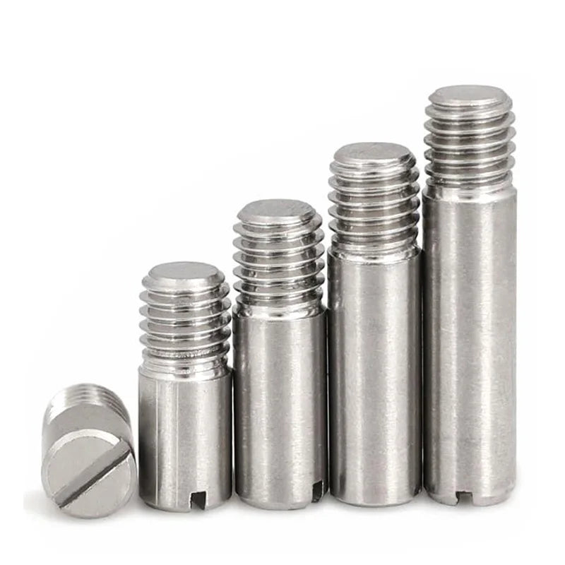 5pcs M2 M2.5 M3 M4 M5 M6 Male External Thread Parallel Dowel Pins 304 Stainless Steel Slotted Headless Screws with Shank GB878