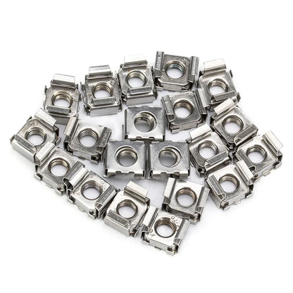 5pcs M4 M5 M6 M8 Square Clip Floating Cage Nut 304 Stainless Steel Cassette Elastic Enclosure Nuts for Server Cabinet Shelf Rack