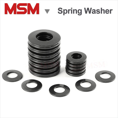 6/10pcs Compression Spring Gasket Heavy Duty 50CrVA Black Disc Spring Outer Diameter 50/56/63/71/80/90/100 mm Conical Washer