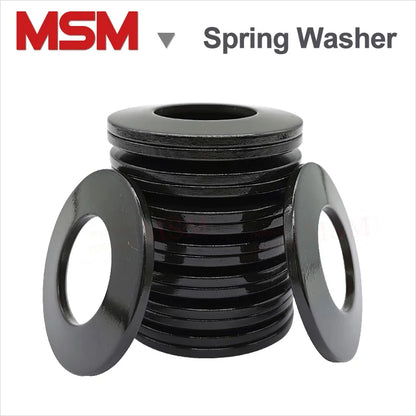 6/10pcs Compression Spring Gasket Heavy Duty 50CrVA Black Disc Spring Outer Diameter 50/56/63/71/80/90/100 mm Conical Washer
