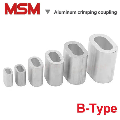 Aluminum Wire Rope Ferrule Cable Ties Crimp Stell Wire Rope Chuck Jacket Cylindrical/Oval/8 Shape Fishing Line Anchor[M0.5-M12]