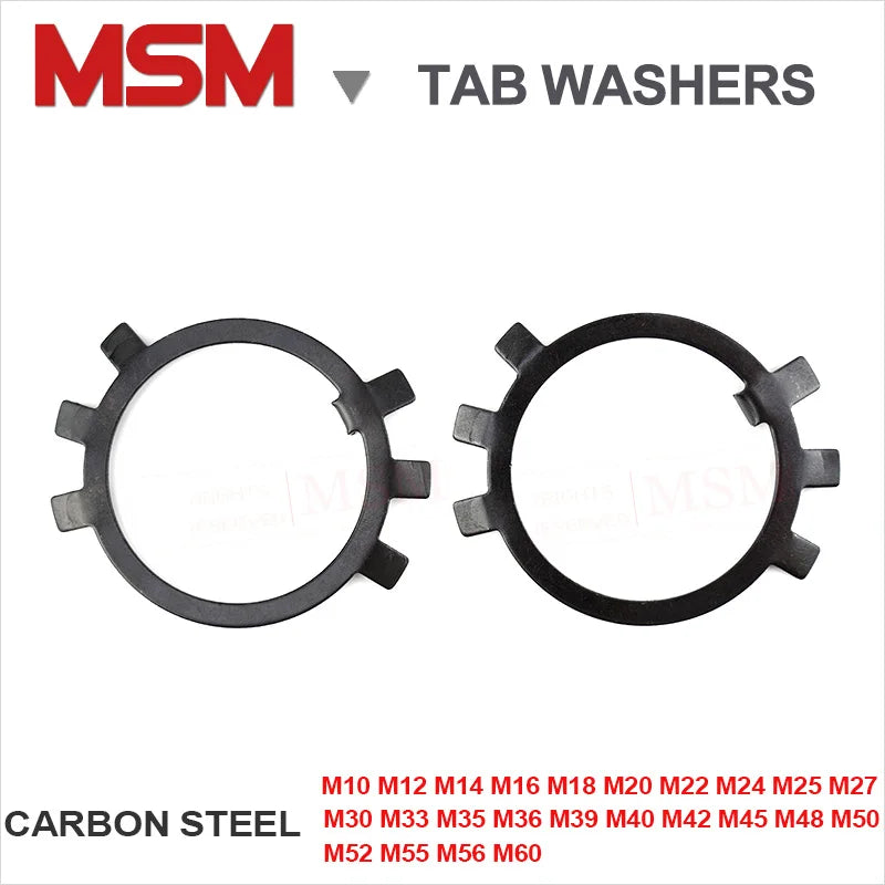 Slotted Alignment Washers Black Carbon Steel Tab Washers For Slotted Round Nuts Lock Washers Ant ...