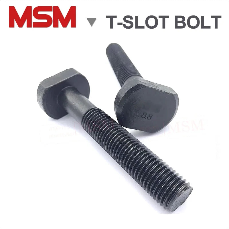 Carbon Steel T Shape Screw/Bolt For T slot Punch Milling Machine Threaded Nut Rod Clamping Cap Bolt [M8 M10 M12 M14 M16 M18 M20]