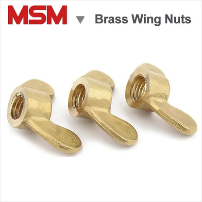 Free Shipping Brass Wing Nuts Thumb Tighten Butterful Nuts M3 M4 M5 M6 M8 M10 M12 M16