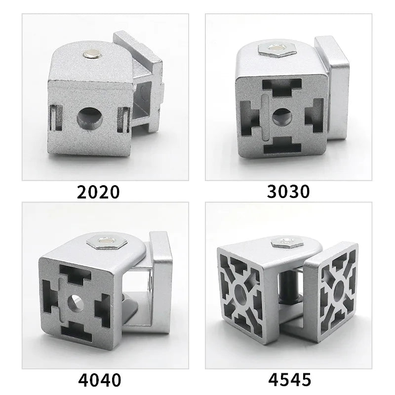 Zinc Alloy Flexible Hinge For 2020/3030/4040/4545 Aluminum Profile Fittings Right angle Zinc Alloy Adjustable Pivot Joint connec