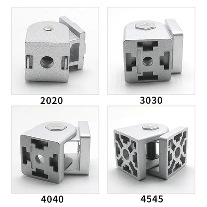 Zinc Alloy Flexible Hinge For 2020/3030/4040/4545 Aluminum Profile Fittings Right angle Zinc Alloy Adjustable Pivot Joint connec
