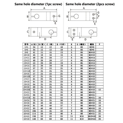 MSM pillar fixing clamp aluminum alloy fastening cross block axis fixing bracket linear shaft support steel rod connector